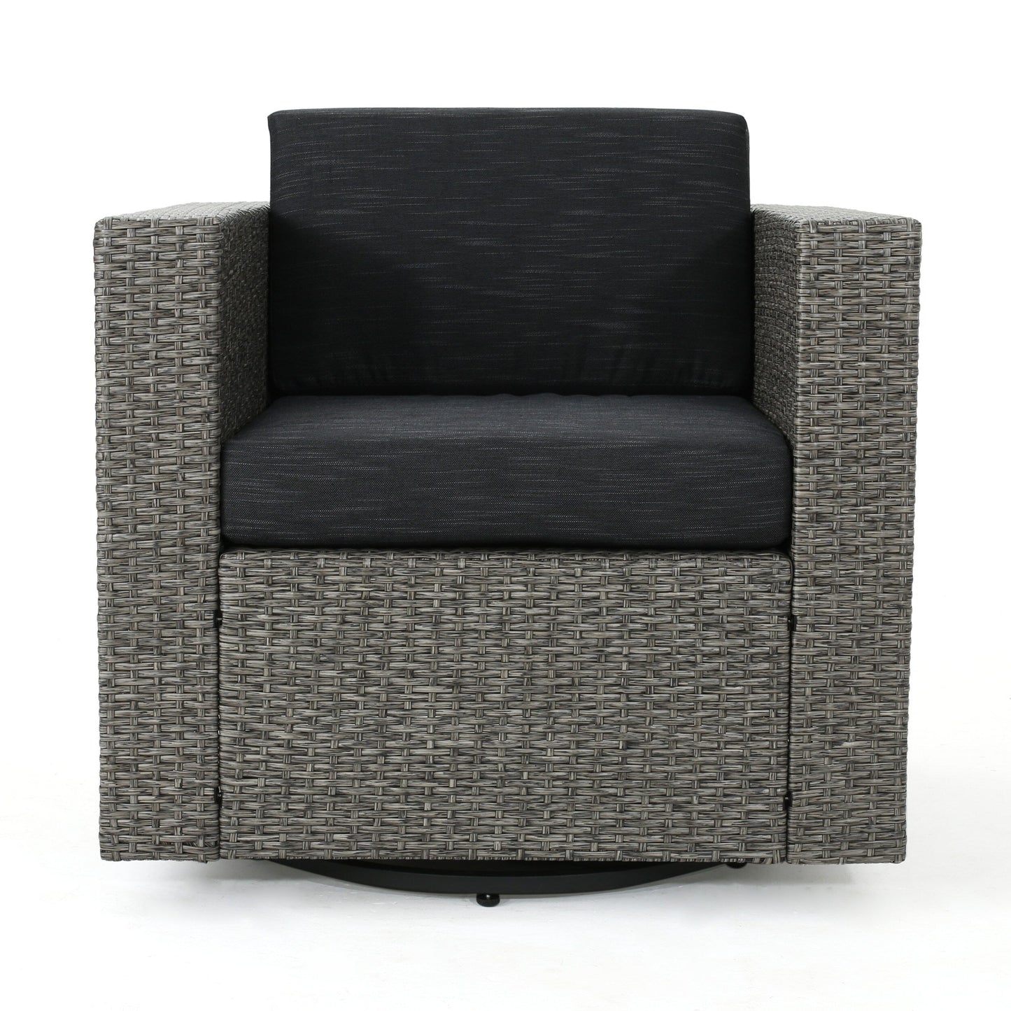 Puerta Outdoor Wicker Swivel Club Chair by Christopher Knight Home