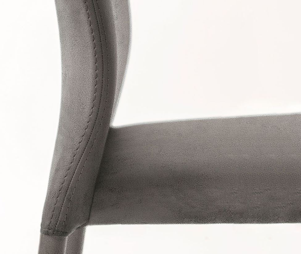 Chaise de salle à manger en daim gris Renee