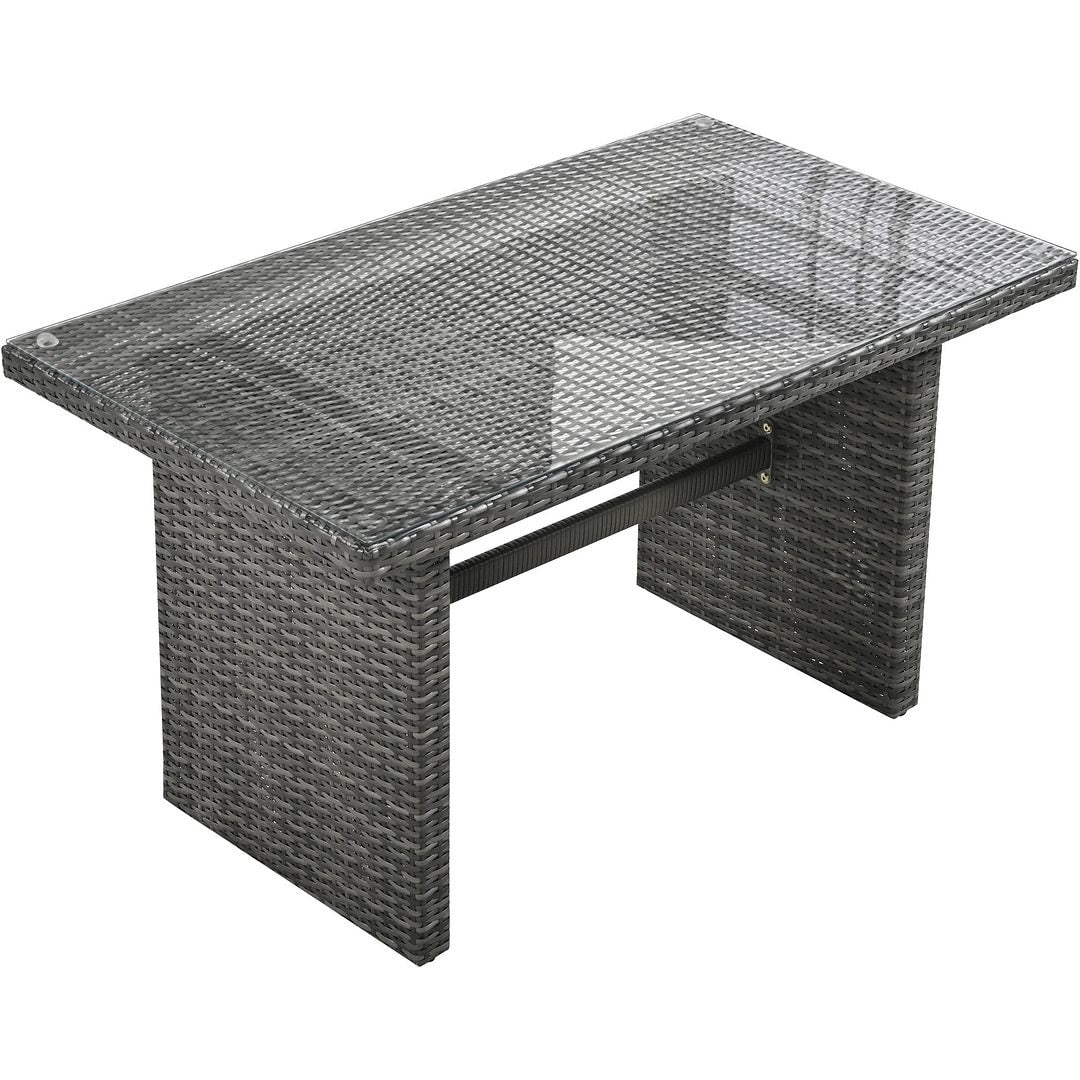 6-Piece PE Rattan Patio Sofa Set with Storage & Adjustable Seats