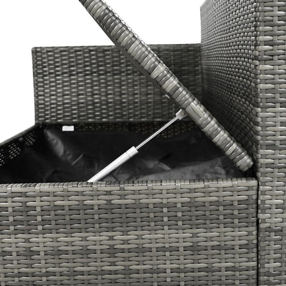 6-Piece PE Rattan Patio Sofa Set with Storage & Adjustable Seats