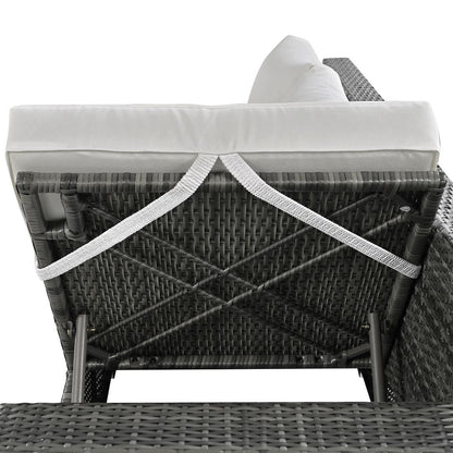 6-Piece PE Rattan Patio Sofa Set with Storage & Adjustable Seats