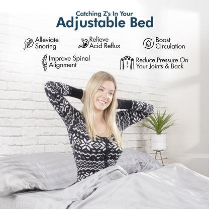 Renanim Adjustable SplitKing Bed Frame with Memory Foam Mattress, Dual Massage, USB Ports, App, Remote
