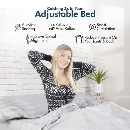 Renanim Adjustable Queen Bed Frame with Hybrid Mattress, Dual Massage, USB Ports, App, Remote