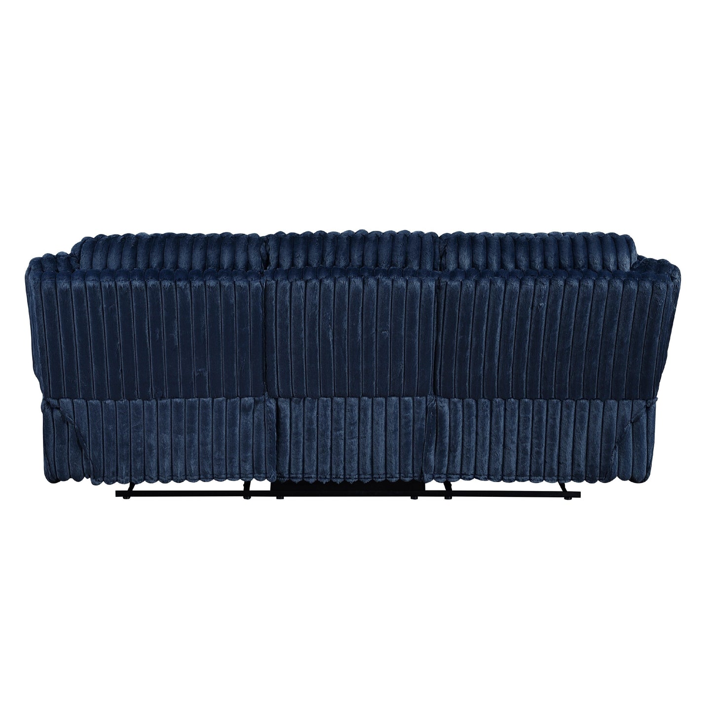 Rexy Manual Double Recliner Sofa, Textured Blue Corduroy, 95 Inch