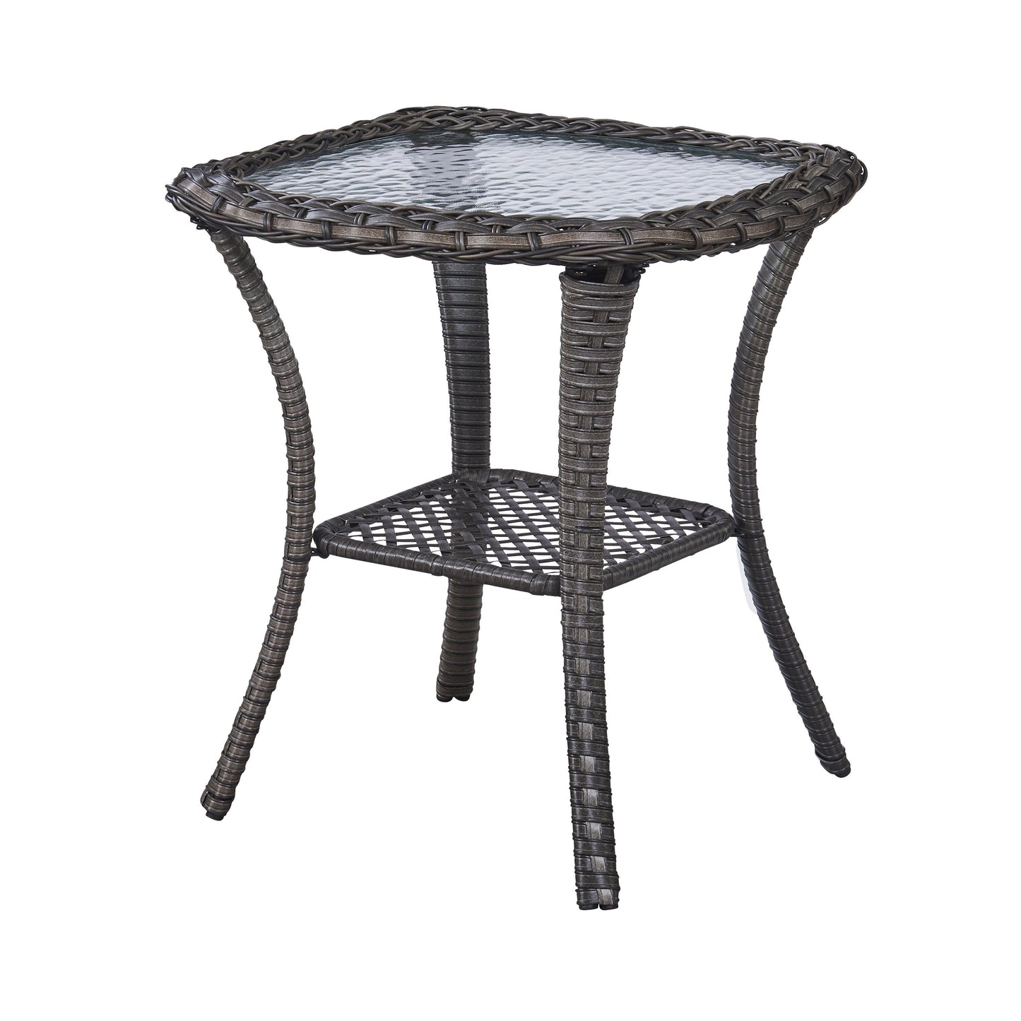 Pocassy Patio Wicker Coffee Table, Outdoor Rattan Side Table - 20X20
