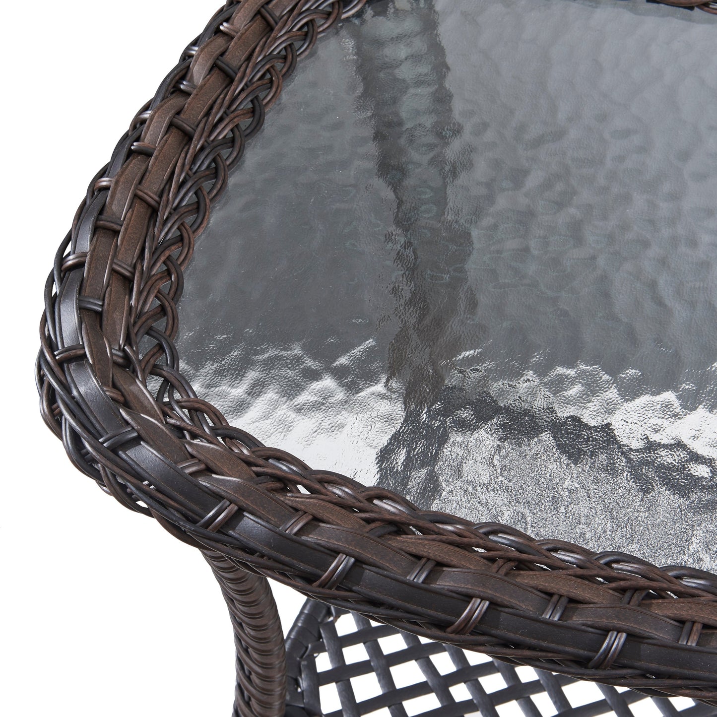 Pocassy Patio Wicker Coffee Table, Outdoor Rattan Side Table - 20X20