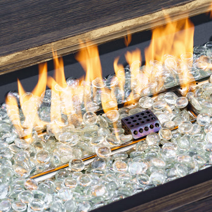 Rio Vista Sandstone Outdoor Wicker Seating Set with Fire Pit Table (5-Piece)