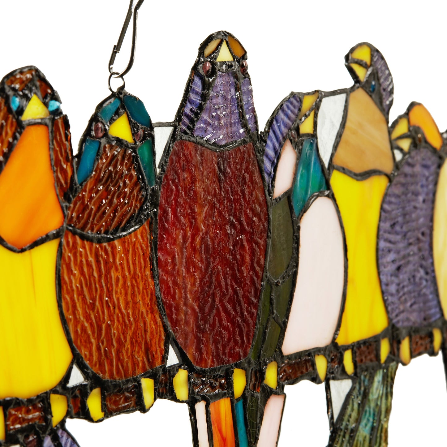 River of Goods Stained Glass Birds on Wire 9.25-in. Window Panel - 24.25L x 0.25W x 9.5H
