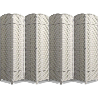 Room Divider Folding Privacy Screen Tall Partition Foldable Wall 8 Panel - 96” L x 19.50” W x 69” H