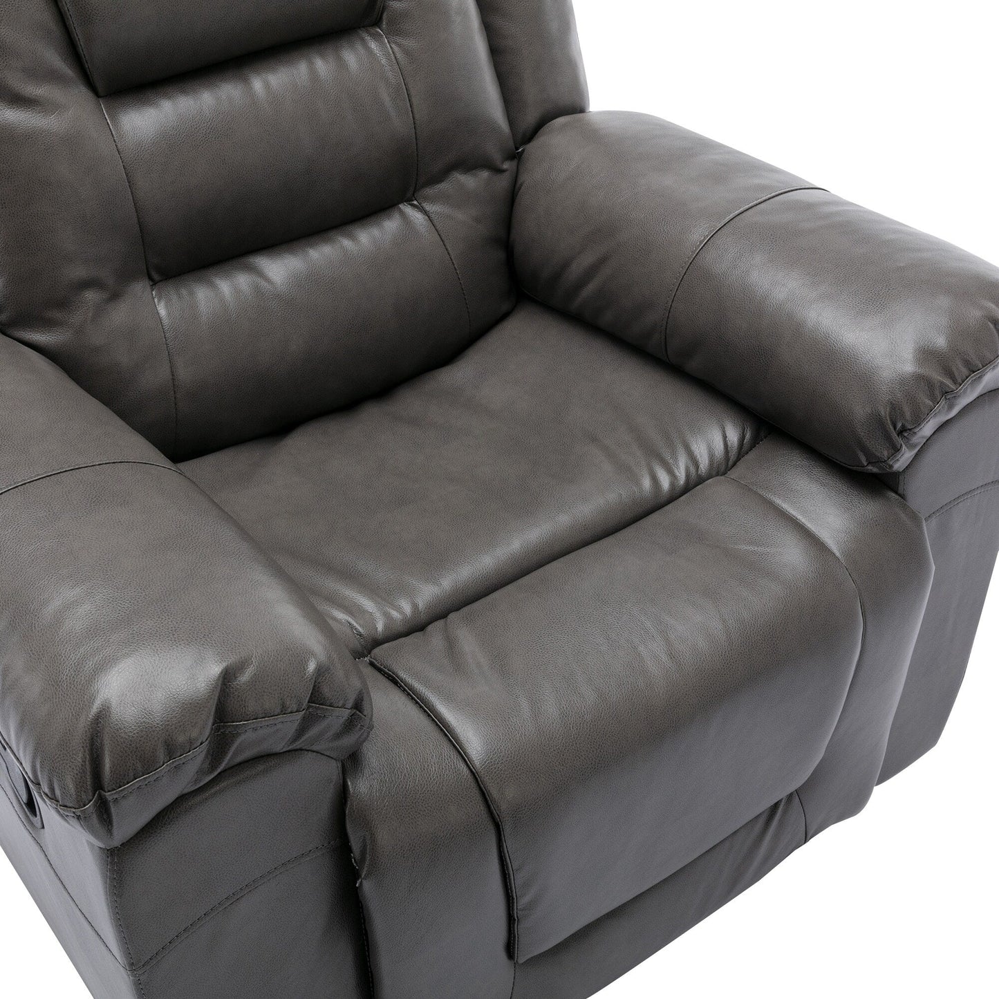 Roomfitters 2-Seater Manual Home Theater Recliner Chair with Storage Box and Cup Holders, Grey
