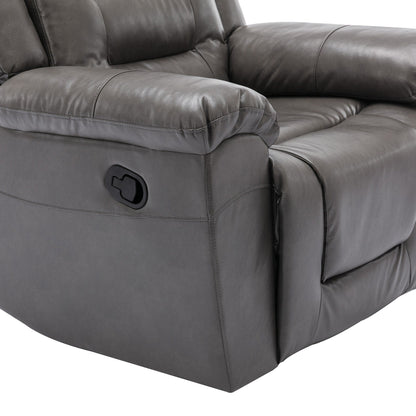 Roomfitters 2-Seater Manual Home Theater Recliner Chair with Storage Box and Cup Holders, Grey