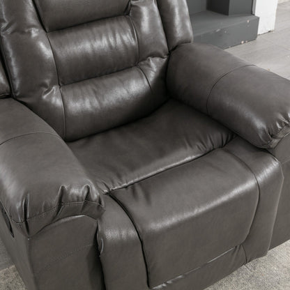 Roomfitters 2-Seater Manual Home Theater Recliner Chair with Storage Box and Cup Holders, Grey
