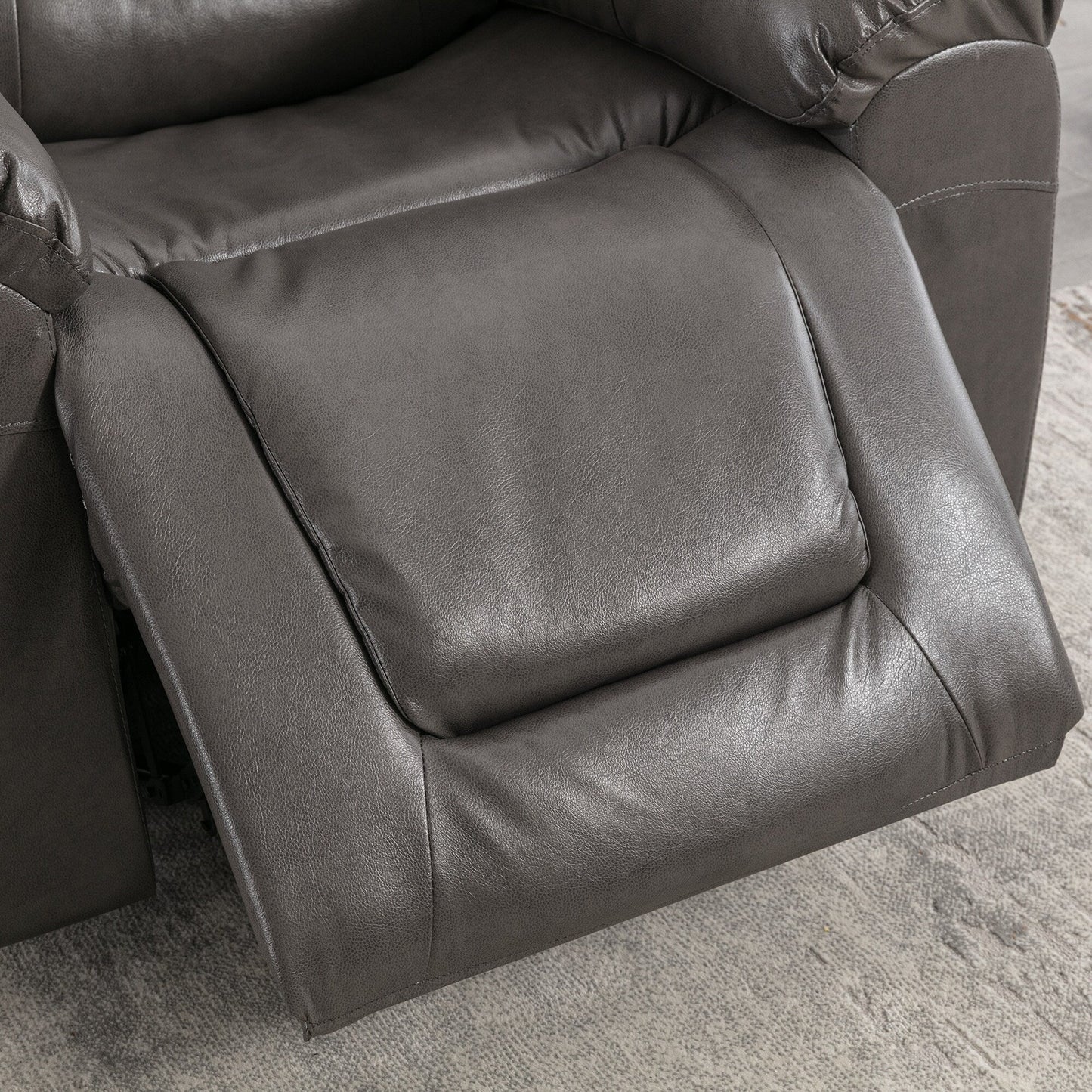 Roomfitters 2-Seater Manual Home Theater Recliner Chair with Storage Box and Cup Holders, Grey