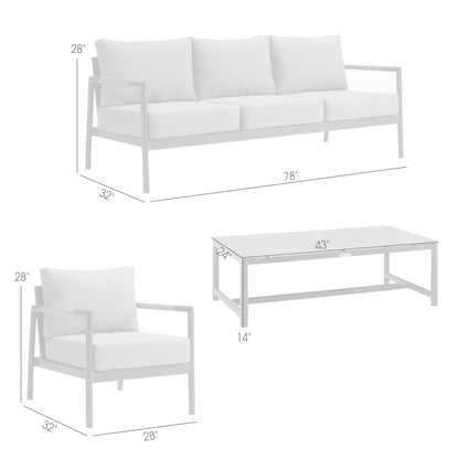 Royal 4-Piece Patio All Weather Deep Seating Outdoor Conversation Set with Gray Cushions