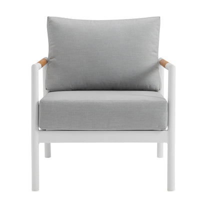 Royal 4-Piece Patio All Weather Deep Seating Outdoor Conversation Set with Gray Cushions