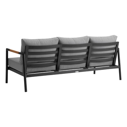 Royal 4-Piece Patio All Weather Deep Seating Outdoor Conversation Set with Gray Cushions
