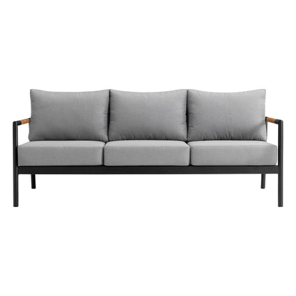 Royal 4-Piece Patio All Weather Deep Seating Outdoor Conversation Set with Gray Cushions