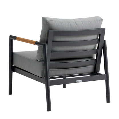 Royal 4-Piece Patio All Weather Deep Seating Outdoor Conversation Set with Gray Cushions