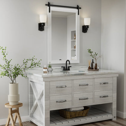 Rural Style Wall Mirrors Farmhouse Bathroom Mirrors Barn Mirror Vanity Mirror with Wood Framed(1 Piece)
