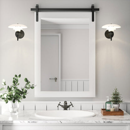 Rural Style Wall Mirrors Farmhouse Bathroom Mirrors Barn Mirror Vanity Mirror with Wood Framed(1 Piece)