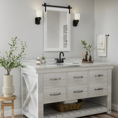 Rural Style Wall Mirrors Farmhouse Bathroom Mirrors Barn Mirror Vanity Mirror with Wood Framed(1 Piece)