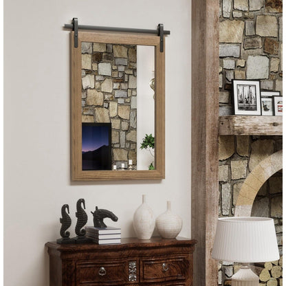 Rural Style Wall Mirrors Farmhouse Bathroom Mirrors Barn Mirror Vanity Mirror with Wood Framed(1 Piece)