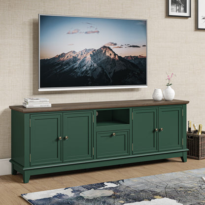 Rustic 72-Inch TV Stand with Adjustable Shelves, Hidden Storage - 72 in Width