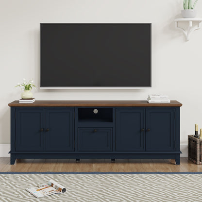 Rustic 72-Inch TV Stand with Adjustable Shelves, Hidden Storage - 72 in Width