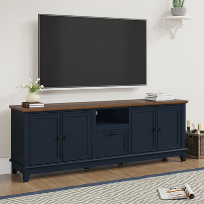 Rustic 72-Inch TV Stand with Adjustable Shelves, Hidden Storage - 72 in Width