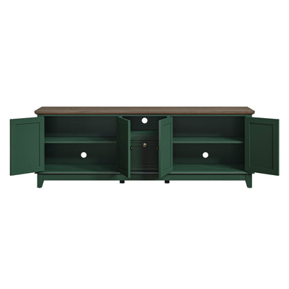 Rustic 72-Inch TV Stand with Adjustable Shelves, Hidden Storage - 72 in Width