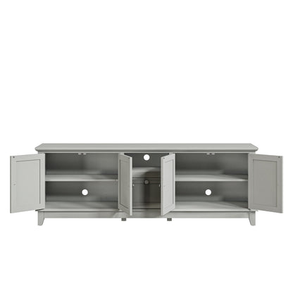 Rustic 72-Inch TV Stand with Adjustable Shelves, Hidden Storage - 72 in Width