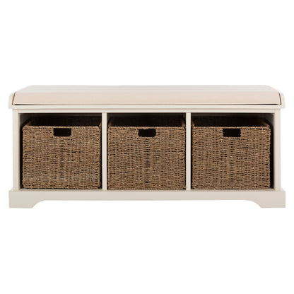 SAFAVIEH Eola Grey/ White Storage Bench - 47 x 16.1 x 19.9 - 47Wx16Dx20H