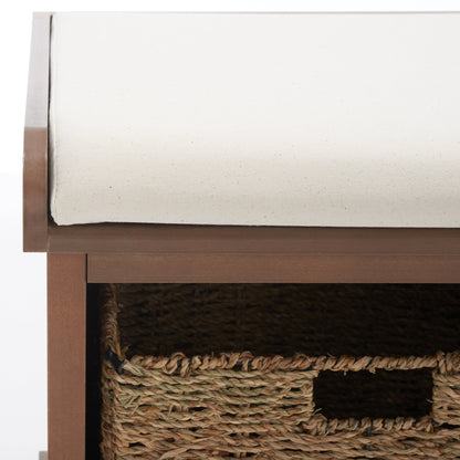 SAFAVIEH Eola Grey/ White Storage Bench - 47 x 16.1 x 19.9 - 47Wx16Dx20H