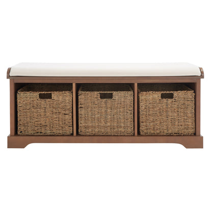 SAFAVIEH Eola Grey/ White Storage Bench - 47 x 16.1 x 19.9 - 47Wx16Dx20H