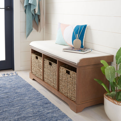 SAFAVIEH Eola Grey/ White Storage Bench - 47 x 16.1 x 19.9 - 47Wx16Dx20H