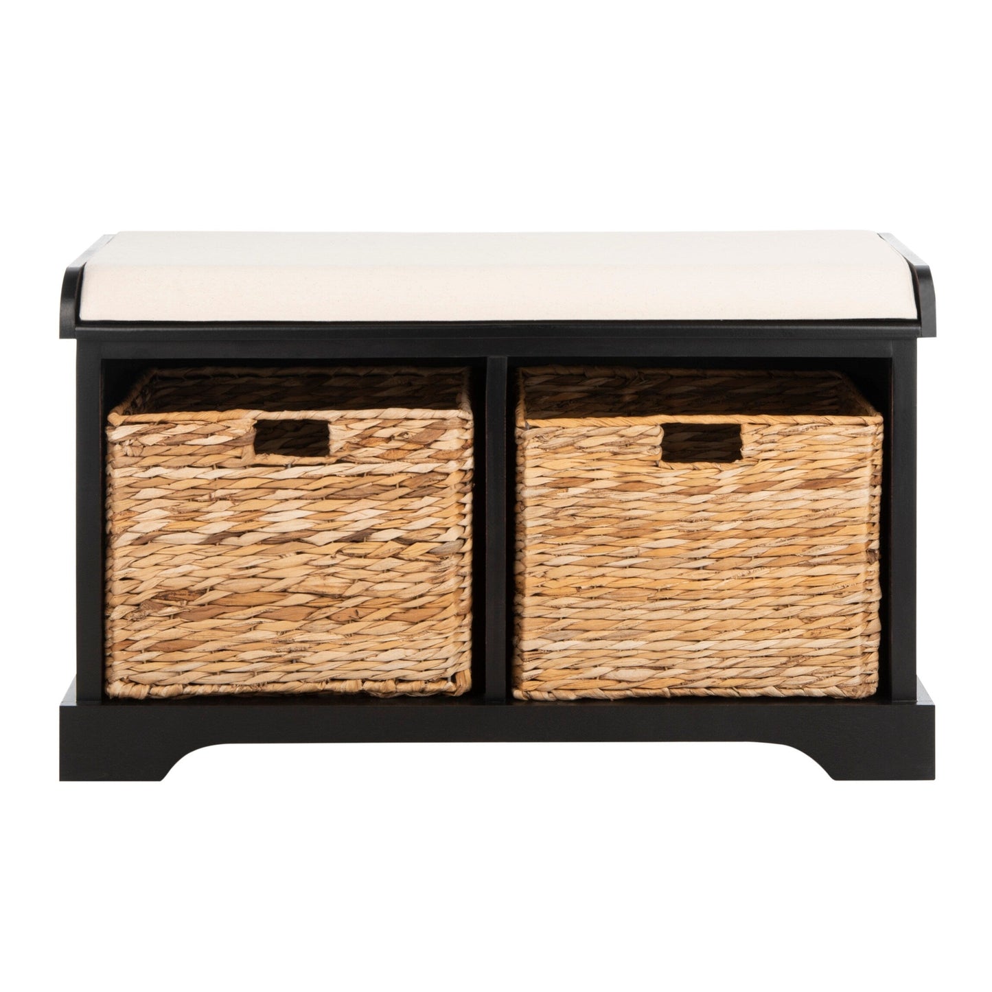SAFAVIEH Euphemia Brown Woven Storage Basket Bench - 33.5 x 16.1 x 19.9 - 34Wx16Dx20H