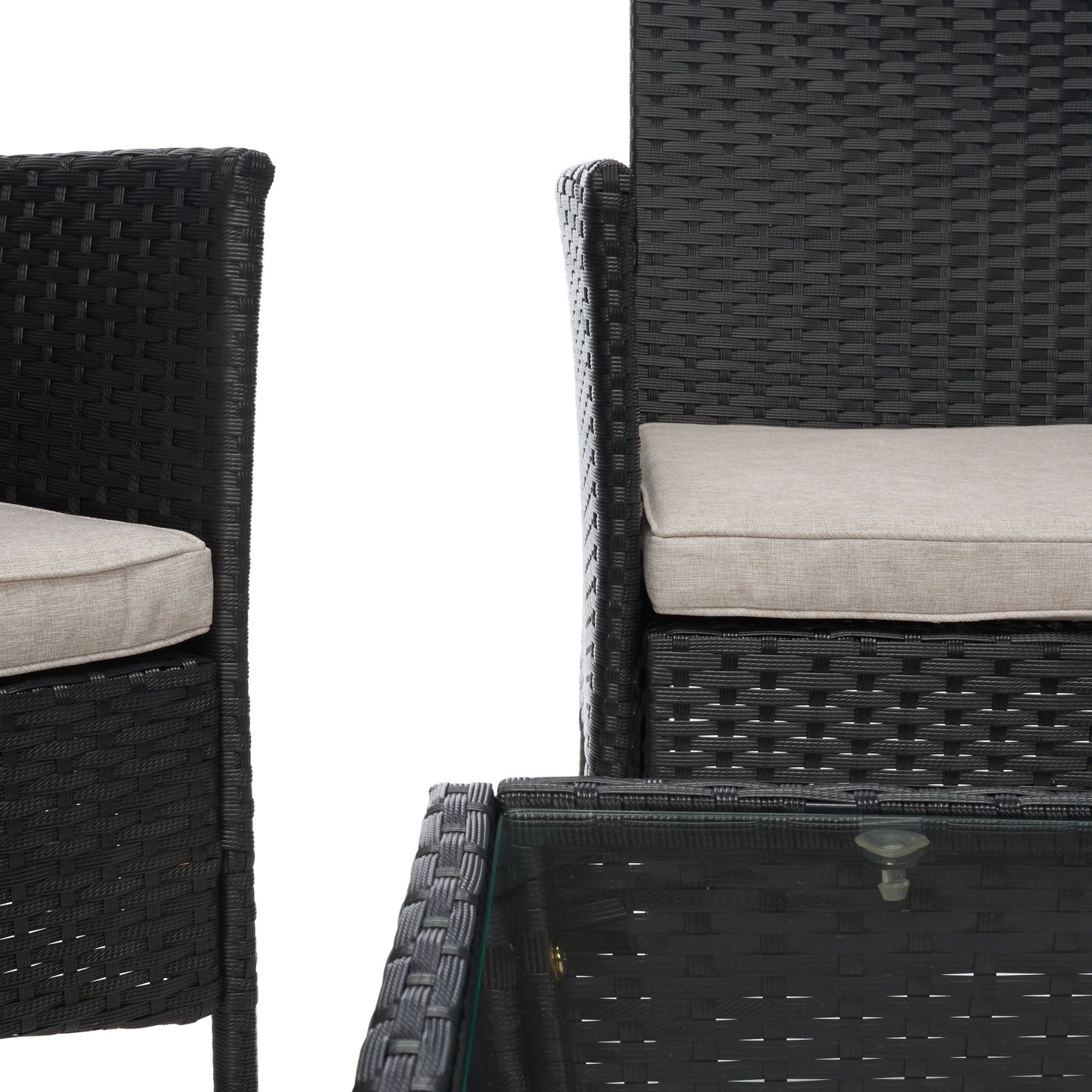SAFAVIEH Outdoor Abdul 4-Piece Conversation Patio Set. - 42W x 23D x 33H