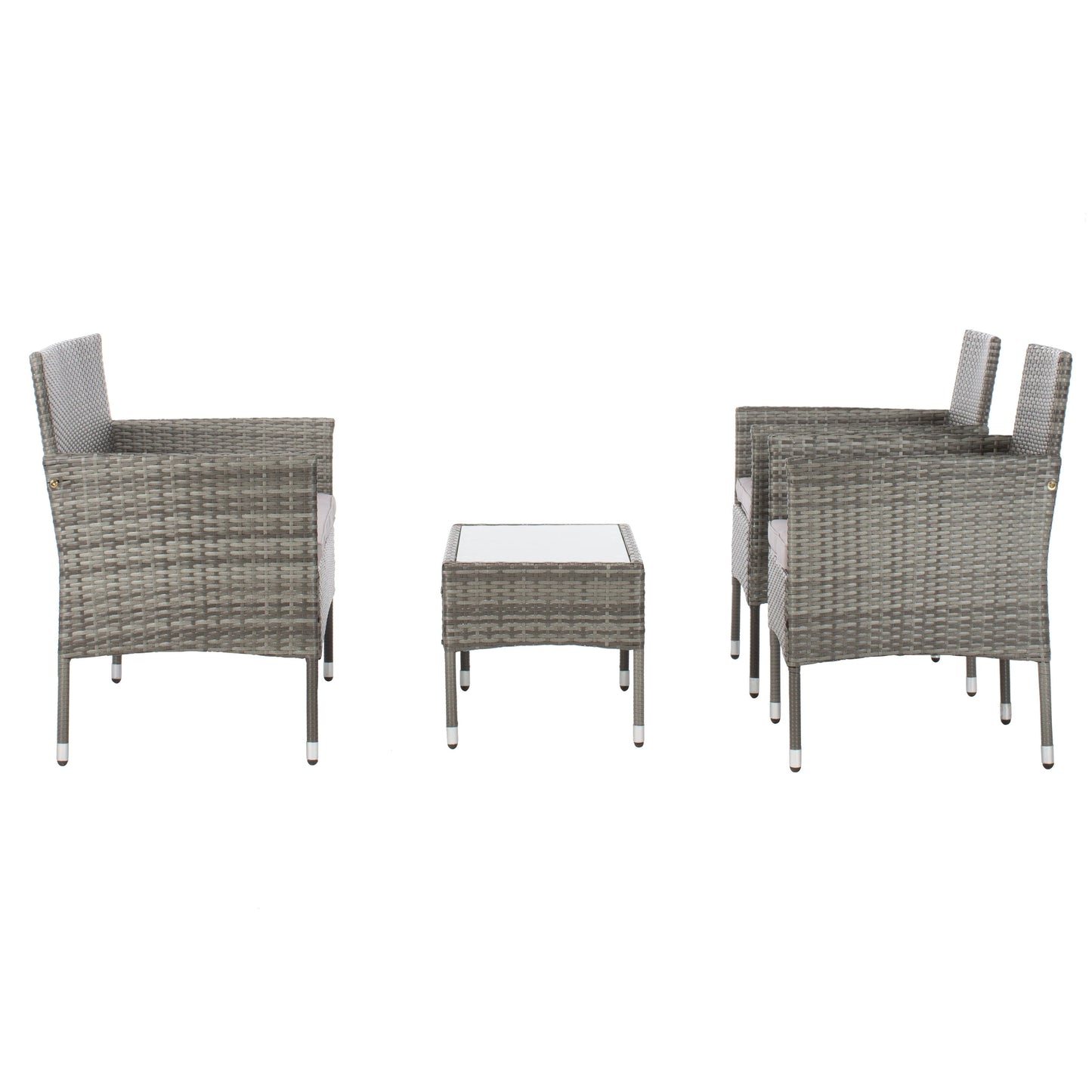 SAFAVIEH Outdoor Amiyah 4-Piece Conversation Patio Set - 24Wx16Dx15H