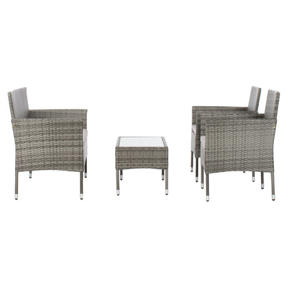 SAFAVIEH Outdoor Amiyah 4-Piece Conversation Patio Set - 24Wx16Dx15H
