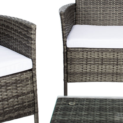 SAFAVIEH Outdoor Bandele 4-Piece Conversation Patio Set - 41W x 23D x 31H
