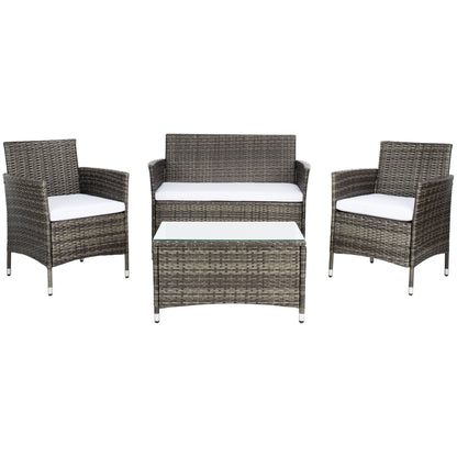 SAFAVIEH Outdoor Bandele 4-Piece Conversation Patio Set - 41W x 23D x 31H
