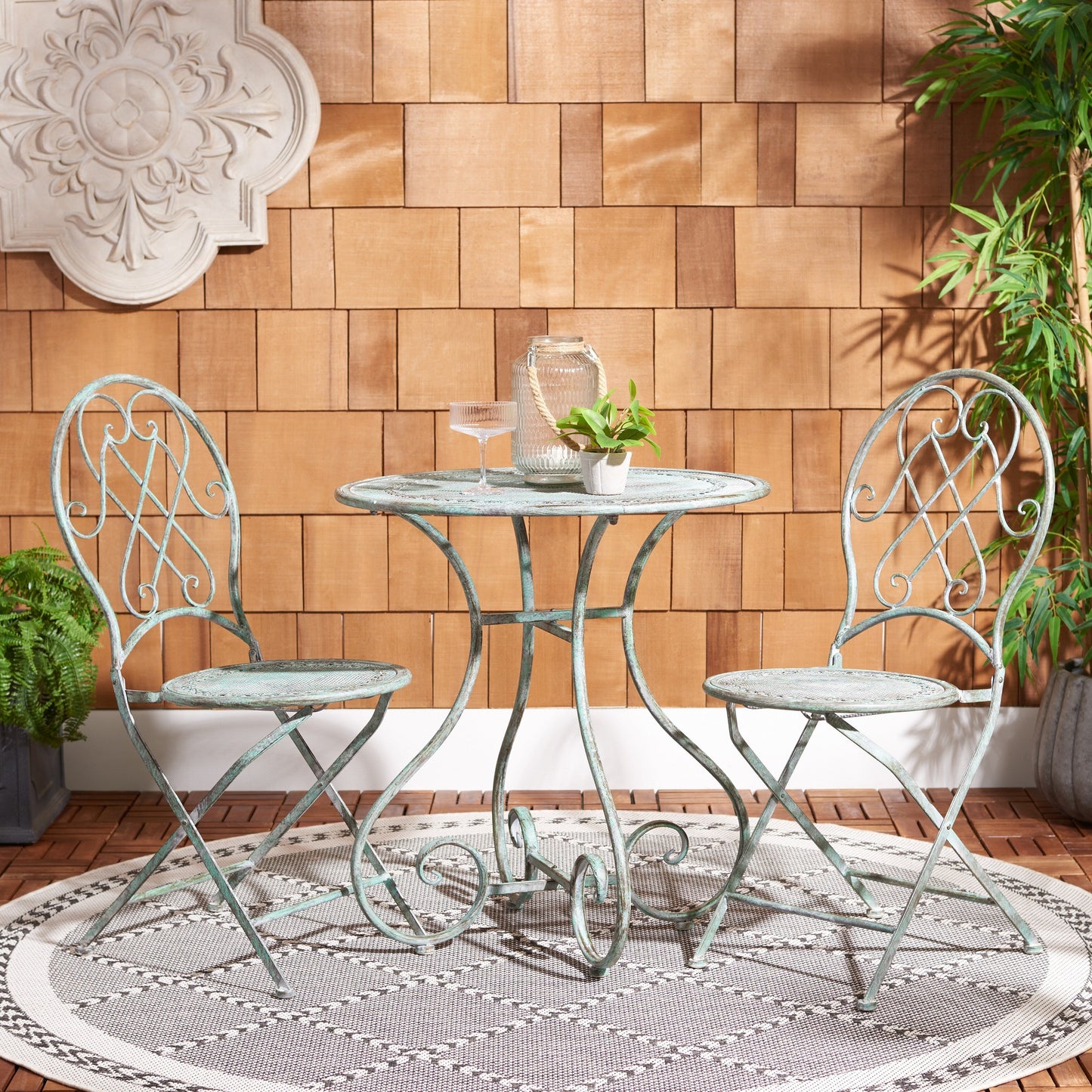 SAFAVIEH Outdoor Dariana 3-Piece Bistro Set - 28Wx28Dx30H