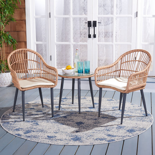 SAFAVIEH Outdoor Living Berlen 3-Piece Lounger Set - Natural/Beige - 22W x 24D x 34H
