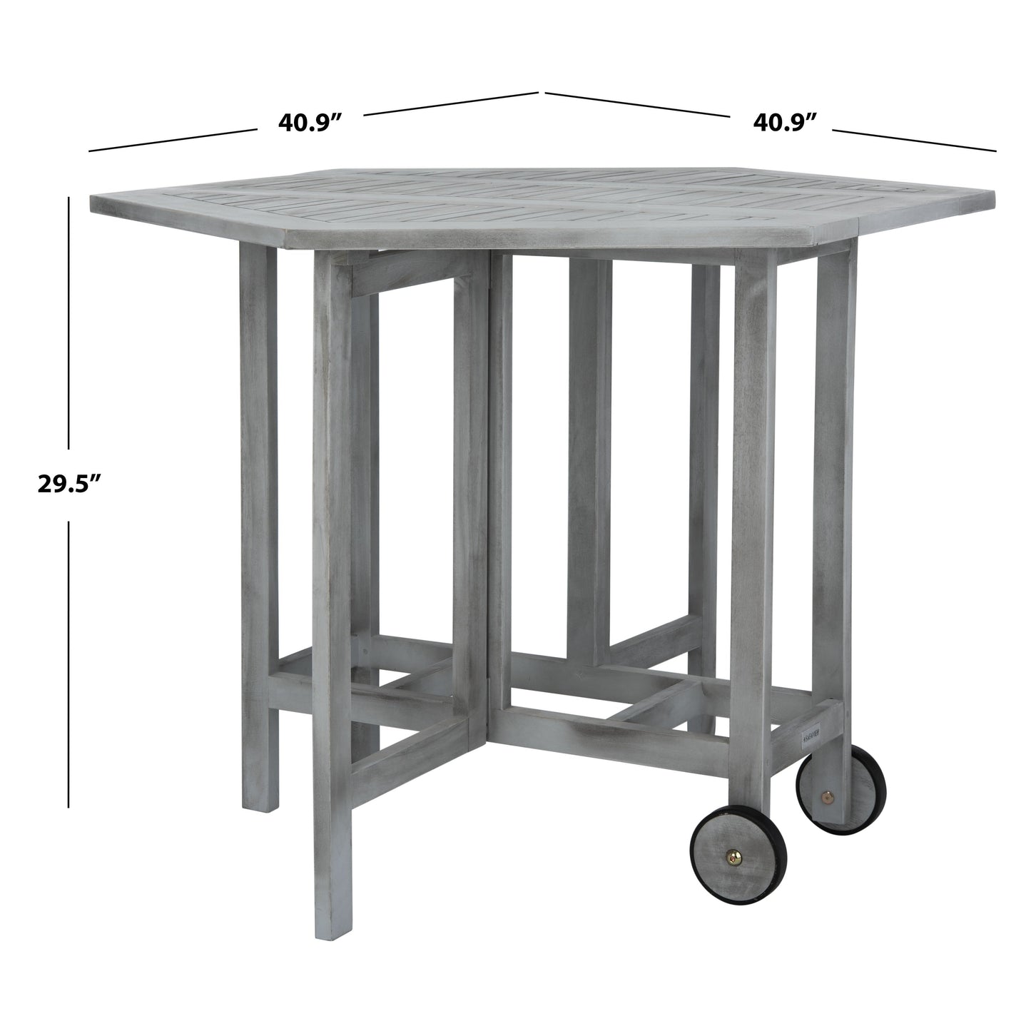 SAFAVIEH Outdoor Living Kerman Grey Wash Acacia Wood 5-piece Dining Set - 41W x 41D x 30H