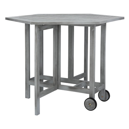 SAFAVIEH Outdoor Living Kerman Grey Wash Acacia Wood 5-piece Dining Set - 41W x 41D x 30H