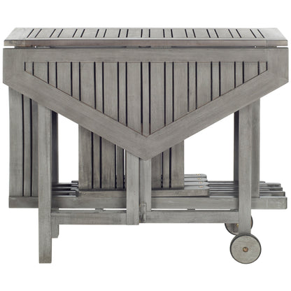 SAFAVIEH Outdoor Living Kerman Grey Wash Acacia Wood 5-piece Dining Set - 41W x 41D x 30H