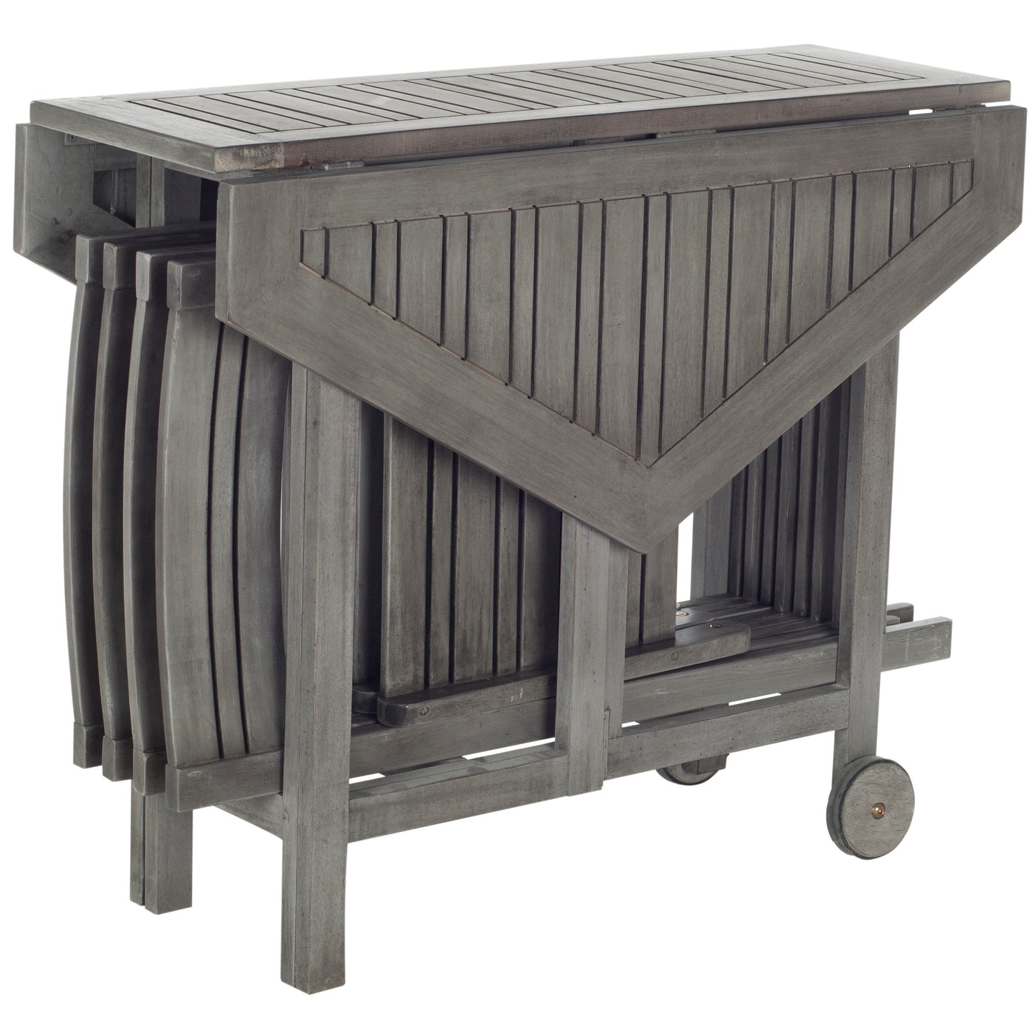 SAFAVIEH Outdoor Living Kerman Grey Wash Acacia Wood 5-piece Dining Set - 41W x 41D x 30H