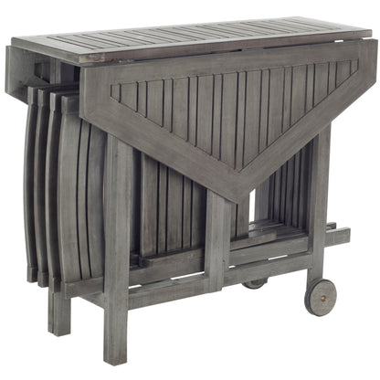 SAFAVIEH Outdoor Living Kerman Grey Wash Acacia Wood 5-piece Dining Set - 41W x 41D x 30H