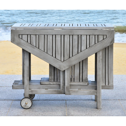 SAFAVIEH Outdoor Living Kerman Grey Wash Acacia Wood 5-piece Dining Set - 41W x 41D x 30H
