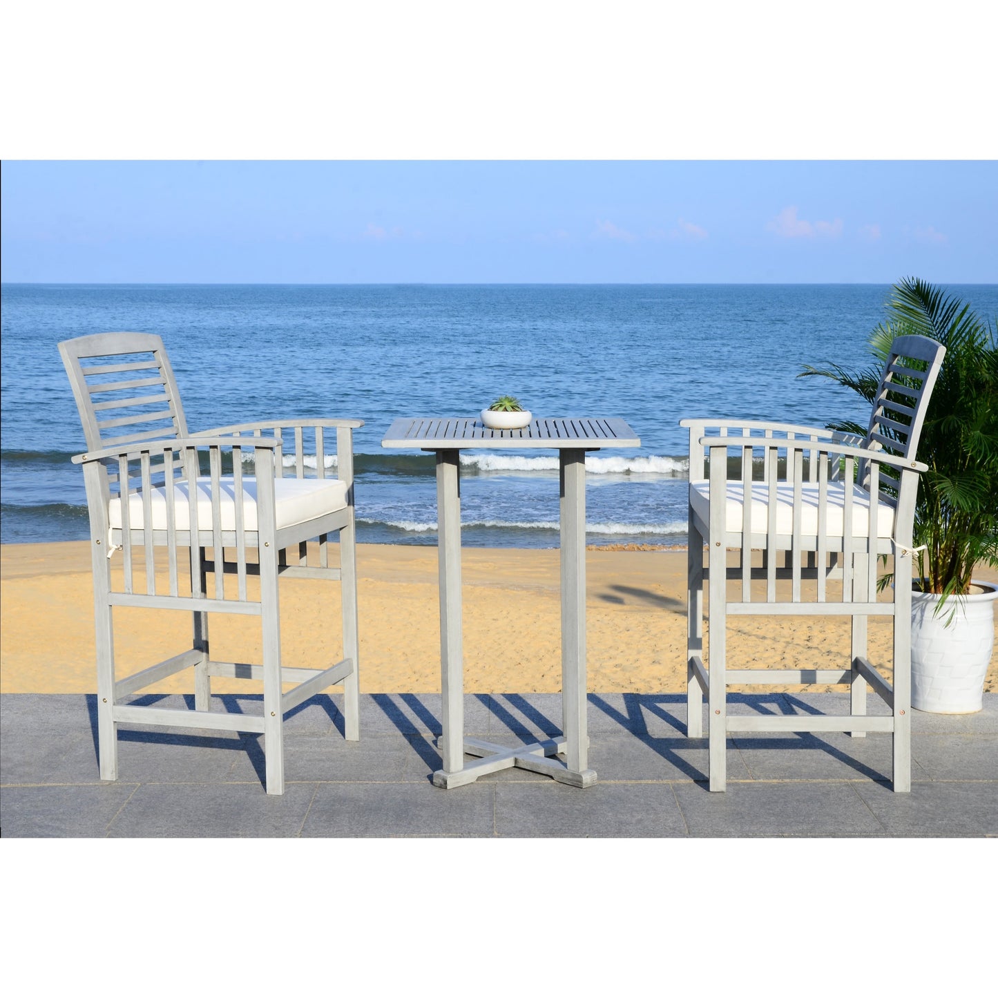 SAFAVIEH Outdoor Living Pate 3-piece Bar Bistro Set - 25W x 26D x 50H